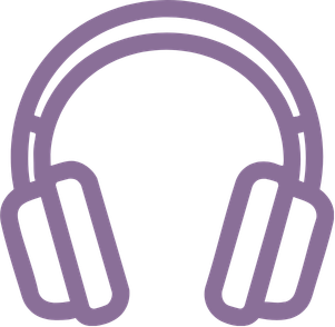 reto gratuito icono audios lila
